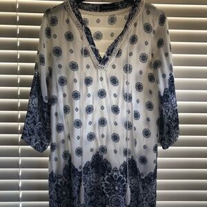 Blue and white sundress